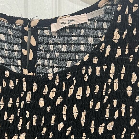 Francesca’s Mi ami smocked brown long sleeve as strict polka dots dress … - Picture 3 of 10